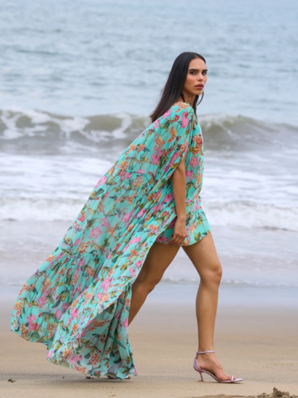 La Fuori - NWT - TEAL ORCHID BOUQUET DRESS - Medium